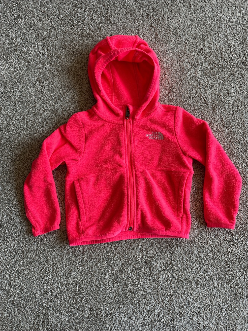 The North Face 2t girls Hot Pink Hooded Fleece Jacket